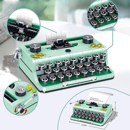 Ideas Retro Typewriter Building Set for Adults, 820PCS Classic Retro Series Typewriters Toys Model Best Nostalgic Gift