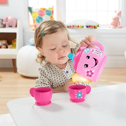 Fisher-Price Toddler Toy Laugh & Learn Sweet Manners Tea Set with Smart Stages Learning Songs for Pretend Play Kids Ages 18+ Months