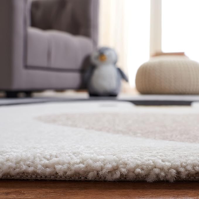 SAFAVIEH Carousel Kids Collection Runner Rug - 2'3" x 6', Light Grey & Black, Non-Shedding & Easy Care, Ideal for High Traffic Areas for Boys & Girls in Playroom, Nursery, Bedroom (CRK132F)