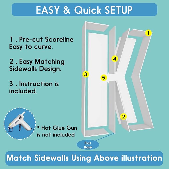 3FT Tall Mosaic Balloon Frame Letters Big Marquee Light Up LettersDIY Kit for Birthday Party Wedding Backdrop Decor Letter K Pre-Cut Foam Board