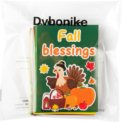 Dvbonike 24Pcs Fall Bible Coloring Books - Christian Religious DIY Color-in Pages Booklet Bulk Drawing Thanksgiving Autumn Activity Party Supplies for School Classroom Rewards Artwork Gift for Kids
