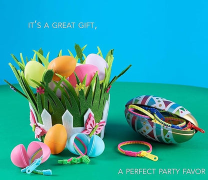 UpBrands 72 Classroom Rewards, Party Favors for Kids, Friendship Zipper Bracelets 7.5” Sensory Bulk Set, Fidget Toys, Easter Basket Stuffers, Kit for Valentine, Birthday, Goodie Bag Easter Egg Fillers