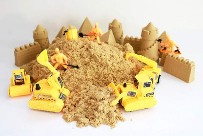 FYZ Brothers Play Sand Kit for Kids, 40 Pcs Sandbox Toys Set, 3lbs Sensory Sand, Sand Molding Tools, Construction Toys and Signs, Christmas Gift for Boys and Girls