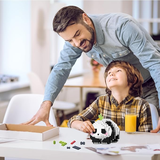 Mini Building Blocks- Crawling Panda, Party Favors- Micro Blocks Panda Toy for Kids 6 7 8 9 10+, Mini Blocks Building Sets for Adults, Easter/Birthday for Boys and Girls(606 PCS)