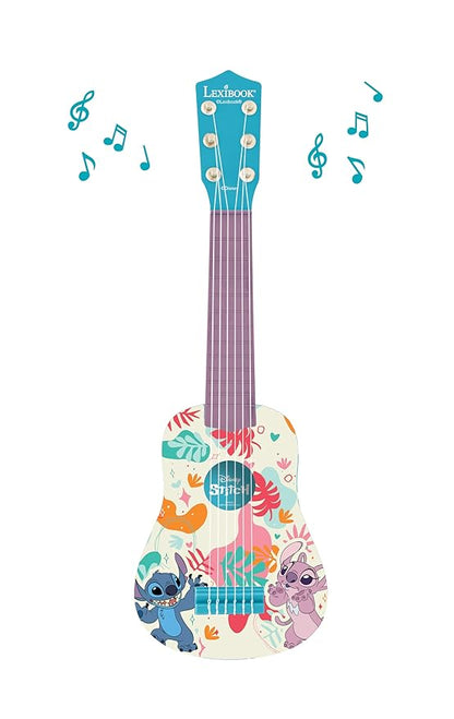 Lexibook, Disney Stitch, My First Guitar for Children, 6 Nylon Strings, 53 cm / 21'', Guide Included, Blue, K200D