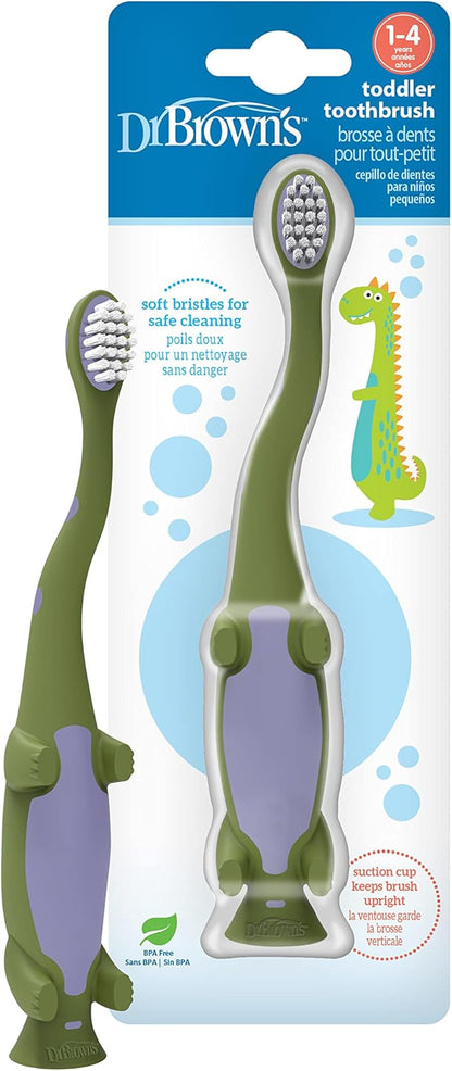 Dr. Brown's Toddler Toothbrush, Dinosaur, Green, 1-Pack