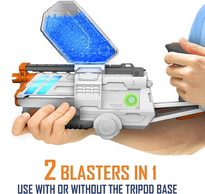 Faction Sentinel Remote-Controlled Turret Gel Blaster (Cloud Enabled, Multiplayer Bluetooth App Play) w/Night Tracer Tech, 500 Glow Rounds, Target Practice Beacon, 10k Blue Rounds, Protective Eyewear