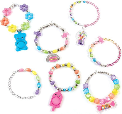 Make It Real: Pop! Shake! Twist! DIY Bracelet Kit - Make 7 Scensory Charm Bracelets, 171pcs, All-in-1 Jewelry Kit, Rainbow Colors, Girls & Kids Age 8+