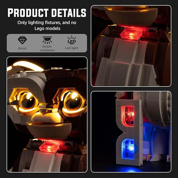 Nitemode Light Kit Compatible with Lego 21361 Gremlins: Gizmo, Upgraded Brightness Adjustable Lighting Accessories(No Model)