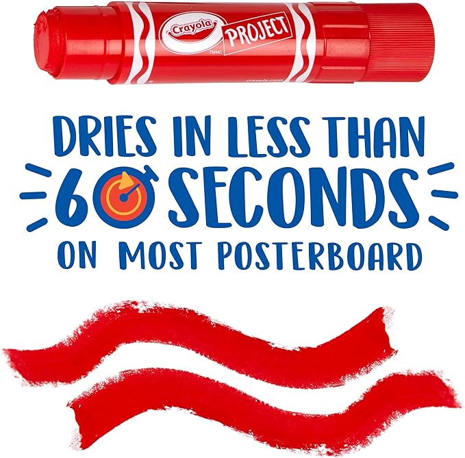 Crayola Quick Dry Paint Sticks, Amazon Exclusive Colors, Paint Set for Kids, 12 Count