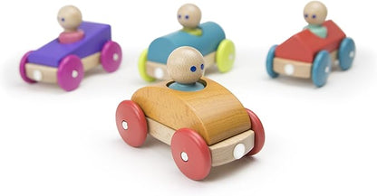 3 Piece Tegu Magnetic Racer Building Block Set, Orange