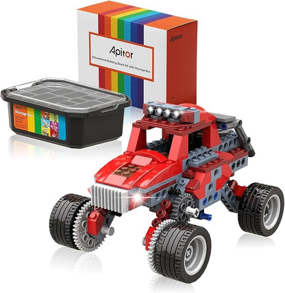 Apitor Robot B STEM Kits - Includes Large Storage Organizer, 8 in 1 Electric Monster Truck Building Toys for Kids 6-8 8-10, Educational Construction Science Kit for Boys 6-12 Christmas Birthday Gift