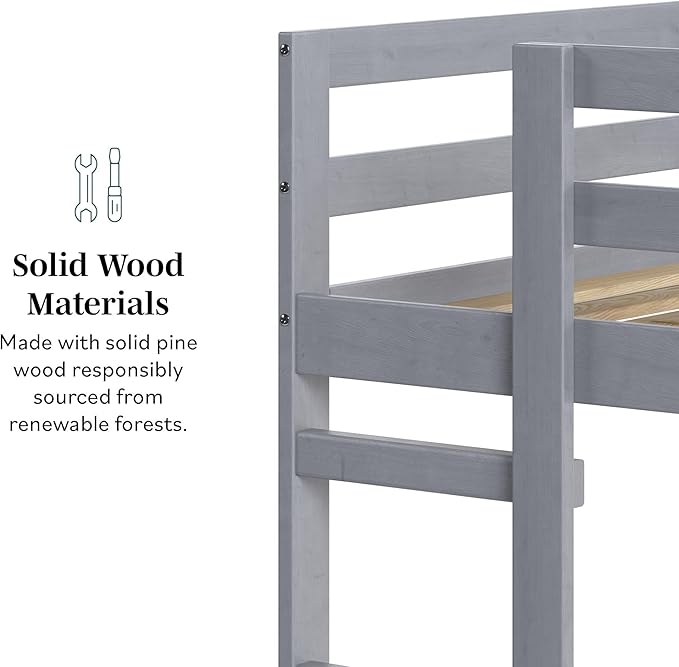 Walker Edison Modern Twin-Size Children's Bed Frame Bedroom, Twin-Size, Grey