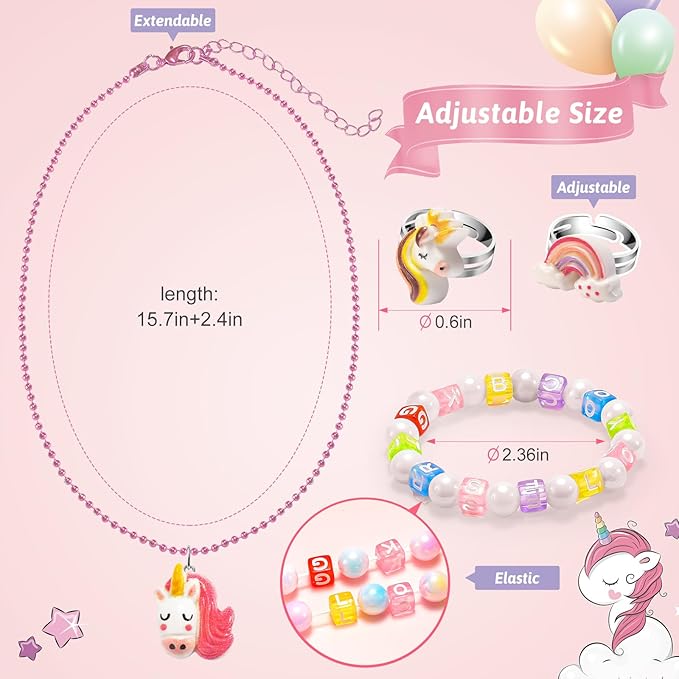 Toddler Girls Jewelry for 3 Year Old, Kids Play Jewelry Set for Little Girl Age 4-6, Children Dress Up Necklaces Childs Rings Bracelets for Toddlers Princess Ages 3+ 3-5 4 5 6 7 Years