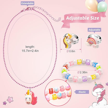 Toddler Girls Jewelry for 3 Year Old, Kids Play Jewelry Set for Little Girl Age 4-6, Children Dress Up Necklaces Childs Rings Bracelets for Toddlers Princess Ages 3+ 3-5 4 5 6 7 Years