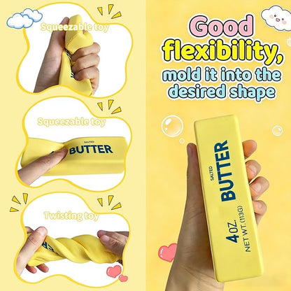 2 Pcs Slow Rising Dumpling Squishy Butter Squeeze Toys Pack Sensory Stress Relief Squishies Soft & Stretchy Fidget Toys for Anxiety Relief Party Favors Dumpling Squishy Butter (2pcs)