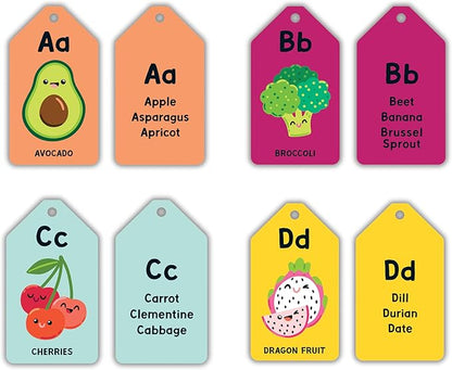 Mudpuppy A is for Avocado — Ring Flashcards 26 Durable Double Sided Alphabet Food Cards and Reclosable Ring with Colorful Art for Babies Age 1+ Perfect for Preschool Or Travel for Teacher and Parents