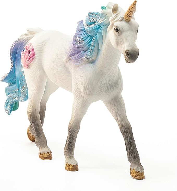 Schleich bayala, Unicorn Toys for Girls and Boys, Sea Unicorn Stallion with Gems, Blue and Purple, Ages 5+