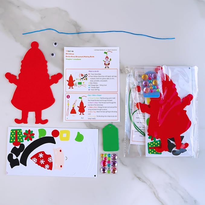 Winlyn 24 Set Christmas Craft Kits - Winter Crafts DIY Ornaments & Decorations - Festive Foam Stickers - Arts & Crafts for Kids - Holiday Home & Classroom Activities - Party Favors