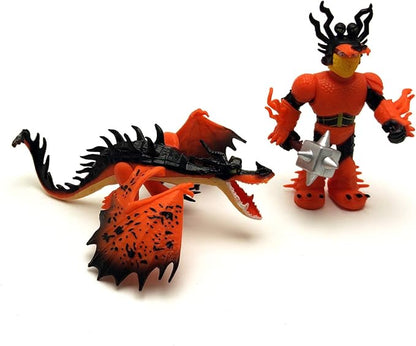 Toysvill Dragons & Vikings Action Figures | Light Fury, Night Fury, Deathgripper, Monstrous Nightmare, Deadly Nadder, Hiccup, Astrid Hofferson, Snotlout Jorgenson | Set of 8 Pcs