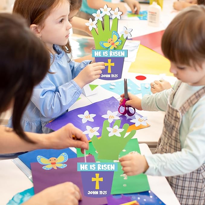 Honoson 20 Sets Mother's Day Crafts for Kids Color Your Own Mother's Day Handprint Bouquet with Watercolor Pens Mother's Day Craft Gifts from Kids for Mother's Day Family Activities Art (Bee)