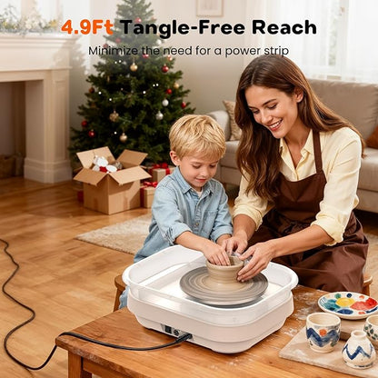 Pottery Wheel for Kids, Teens & Adults - 7" Professional Ceramic Machine with Adjustable Speed & Removable Tray, DIY Complete Clay Art Kit with Tools, Toys for Beginners, Artists & Hobbyists