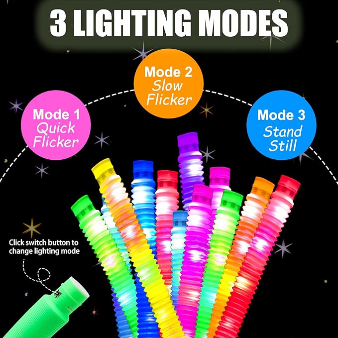 12 PCS Light up Glow Sticks for Kids 4-8-12, Bulk Party Pack Glow Bracelets Necklaces for Toddlers, Glow in The Dark Party Supplies, Valentine's Day Birthday Dancing Camping Decorations