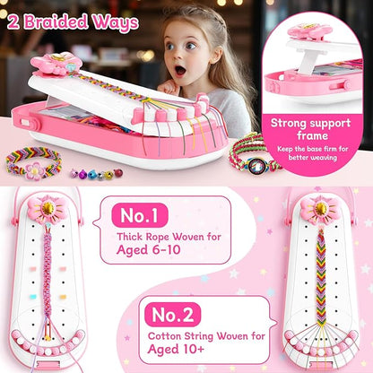 Friendship Bracelet Making Kit for Girls-DIY Bracelets Maker Art & Craft Kits for Kids-Jewelry String Braiding Set Toys for Age 6 7 8 9 10 11 12 Year Old Girl Advent Calendar Christmas Birthday Gifts