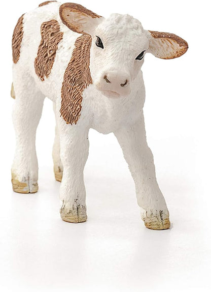 Schleich Farm World, Farm Animal Toys for Boys and Girls 3 and Above, Simmental Calf Toy Cow, Ages 3+, Multicolor, 2 inch