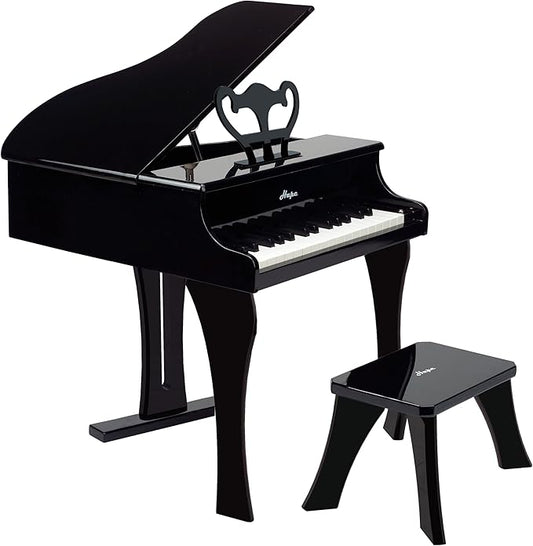 Hape Classic Grand Black Piano| Thirty Key Wooden Keyboard Musical Toy Set for Kids Age Year 3 and up