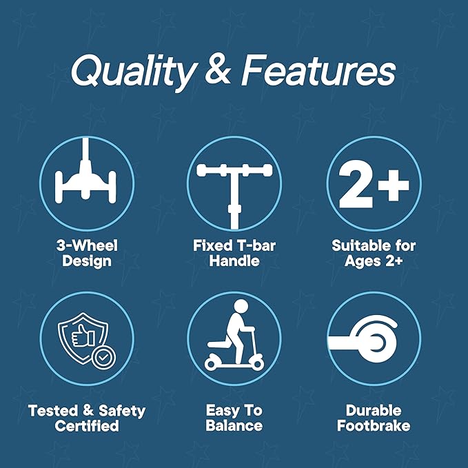 3 Wheel Scooter for Kids, Smooth Light Up LED Front Wheels, Wide Anti Slip Deck, Rear Foot Brake, Easy Lean to Steer Maneuvering, Indoor & Outdoor Ride On Toys for Ages 2 Up,