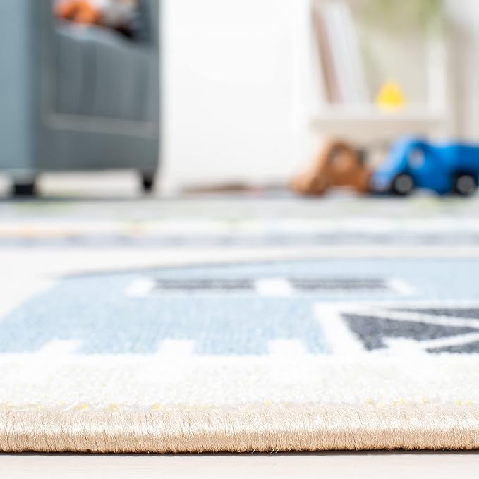 SAFAVIEH Kids Playhouse Collection Accent Rug - 3'3" x 5'3", Beige & Green, Non-Shedding Machine Washable & Slip Resistant Ideal for High Traffic Areas for Boys & Girls in Playroom, Bedroom (KPH227A)