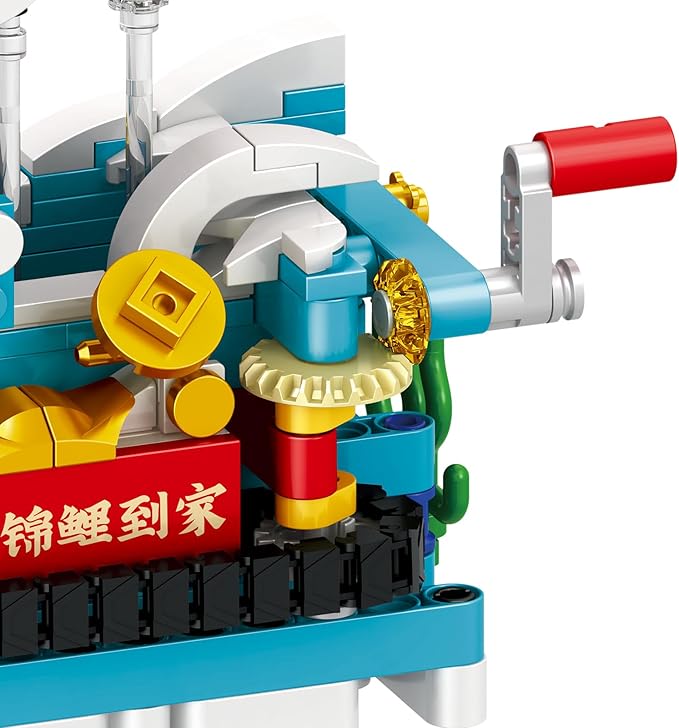 Chinese Jinli Fish Small Building Blocks Set Koi carp Collectible for Chinese New Year 340PCS Creative Toy Building Sets for Adults and Kids Age 6+ with Tail Wagging 96004