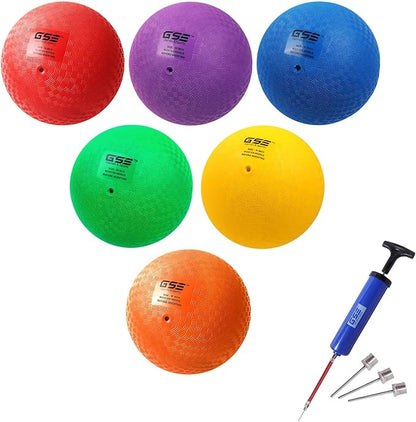 GSE Games & Sports Expert 5"/7"/8.5"/10" Inflatable Playground Ball, Kickball, Bouncy Dodge Ball, Handball for Kid/Adult, Perfect for Recess Ball Games, Gym, Yoga Exercises, Schools Sports Activities