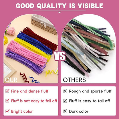 200 Pcs Pipe Cleaners Chenille Stems, Pink Pipe Cleaners, 11.8inch Long Craft Pipe Cleaner Bulk for Flowers Making, Mother’s Day DIY Art Crafts Decorations Supplies (Pink)