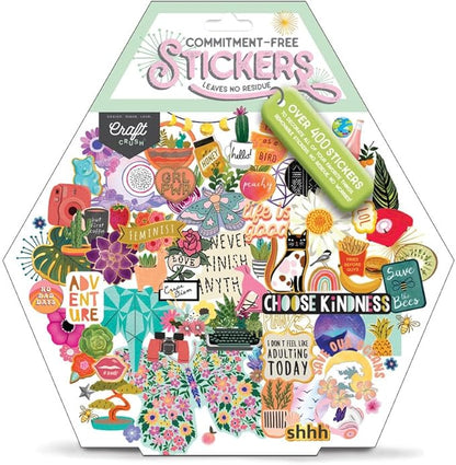 Craft Crush — Commitment-Free Removeable No Mess Stickers — Add to Laptops Phone Cases & More — Over 400 Stickers — For Ages 13 and Up