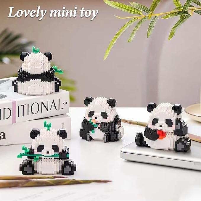 Creator 3 in 1 Animals, Mini Building Blocks Panda- 2 Pack, Party Favors- Micro Blocks Panda Toy for Kids 6+, Mini Blocks Building Sets for Adults, Birthday Gift for Boys and Girls(1626PCS)