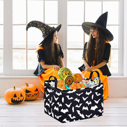 MAIZMZ Halloween Storage Basket Pumpkin Ghost Gift Basket for Kids Foldable Toy Box Waterproof Organizer Bin Laundry Nursery Hamper for Home Office Dorm Closet Shelf
