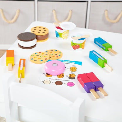 Melissa & Doug Frozen Treats | Pretend Play | Play Food | 3+ |, Multicolor, 33.528 cm H x 26.67 cm W x 6.35 cm L