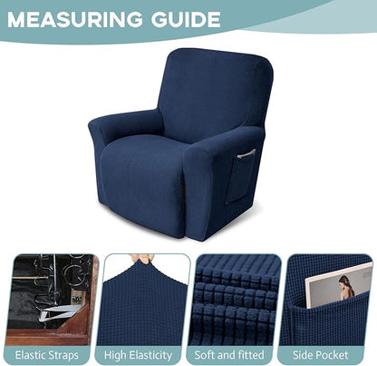 Recliner Chair Cover Lazy Boy Recliner Covers Recliner Covers for Recliner Chair 1 Piece Furniture Protector Prevent wear and pet Hair（Recliner,Navy Blue）