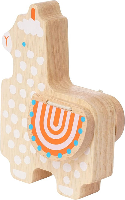 Manhattan Toy Musical Forest Trio 3 Piece Wooden Toy Set for Toddlers with Bear Rattle, Llama Clacker & Hedgehog Guiro