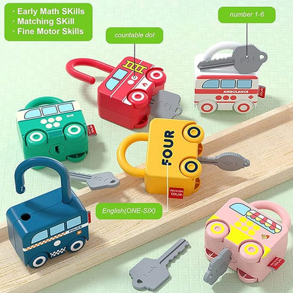 Montessori Educational Toys Learning Games Busy Board - Toddler Car Activities - Baby Sensory Fine Motor Skills Developmental Toys - Gifts for 12 18 24 Month Age 1 2 3 4 One Two Year Old Boys Girls