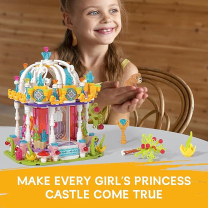 Girls Princess Castle Building Set with LED Light,Friends Construction Educational Xmas Gift Toy for Kids Age 6-12 and Up 414 PCS