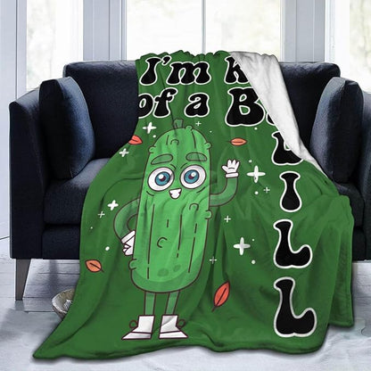 Pickle Blanket for Boys Girls, Cute I'm Kind of a Big Dill Themed Design Printed Throw Blankets for Kids Lap, Chair, Warm Soft Cozy Blanket, 30"x 40"