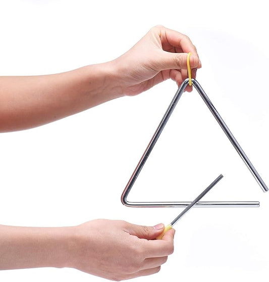 7 Inch Musical Steel Triangle Percussion Instrument With Striker