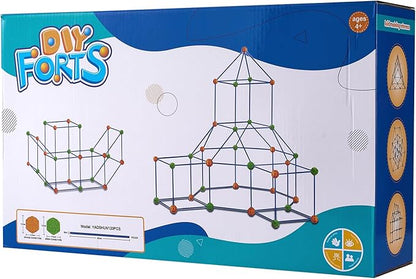 VEVOR Fort Building Kit for Kids, 120PCS STEM Building Toys, Educational Gift for 4 5 6 7 8+ Year Old Boys & Girls, Indoor Outdoor Play Tent Builder Set Construction Toys with 80 Rods and 40 Balls