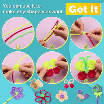 100 Pieces Pipe Cleaners Chenille Stem, Solid Color Pipe Cleaners Set for Pipe Cleaners DIY Arts Crafts Decorations, Chenille Stems Pipe Cleaners (Beige)