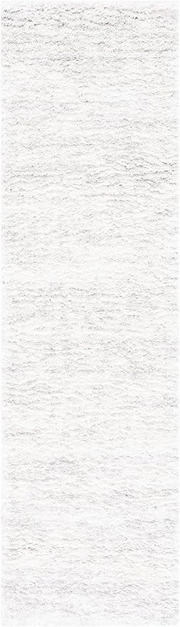 SAFAVIEH Berber Shag Collection Runner Rug - 2'3" x 8', Ivory & Light Grey, Non-Shedding & Easy Care, 1.2-inch Thick Ideal for High Traffic Areas in Living Room, Bedroom (BER563F)