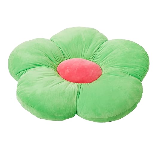 ECR4Kids SoftZone Flower Floor Pillow, Seating Cushion, Bright Green
