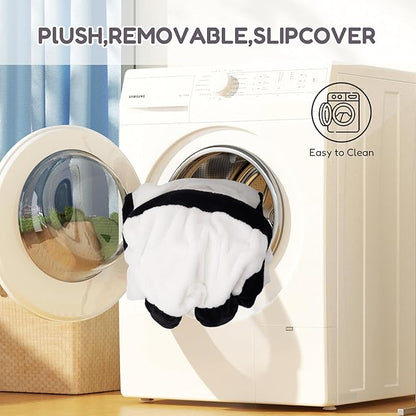 Kids Sofa Chair for Toddler, 2-in-1 Folding Soft Baby Couch with Removable Cover, Comfy Plush Children's Recliner, Convertible Floor Sofa Bed to Lounger for Girls Boys Age 1-3,Panda